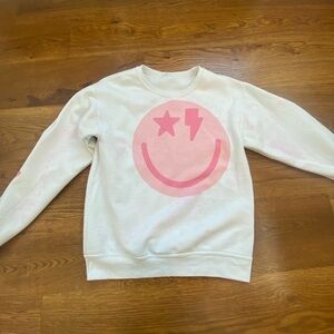 Women's Cream Sweatshirt with Pink Graphic